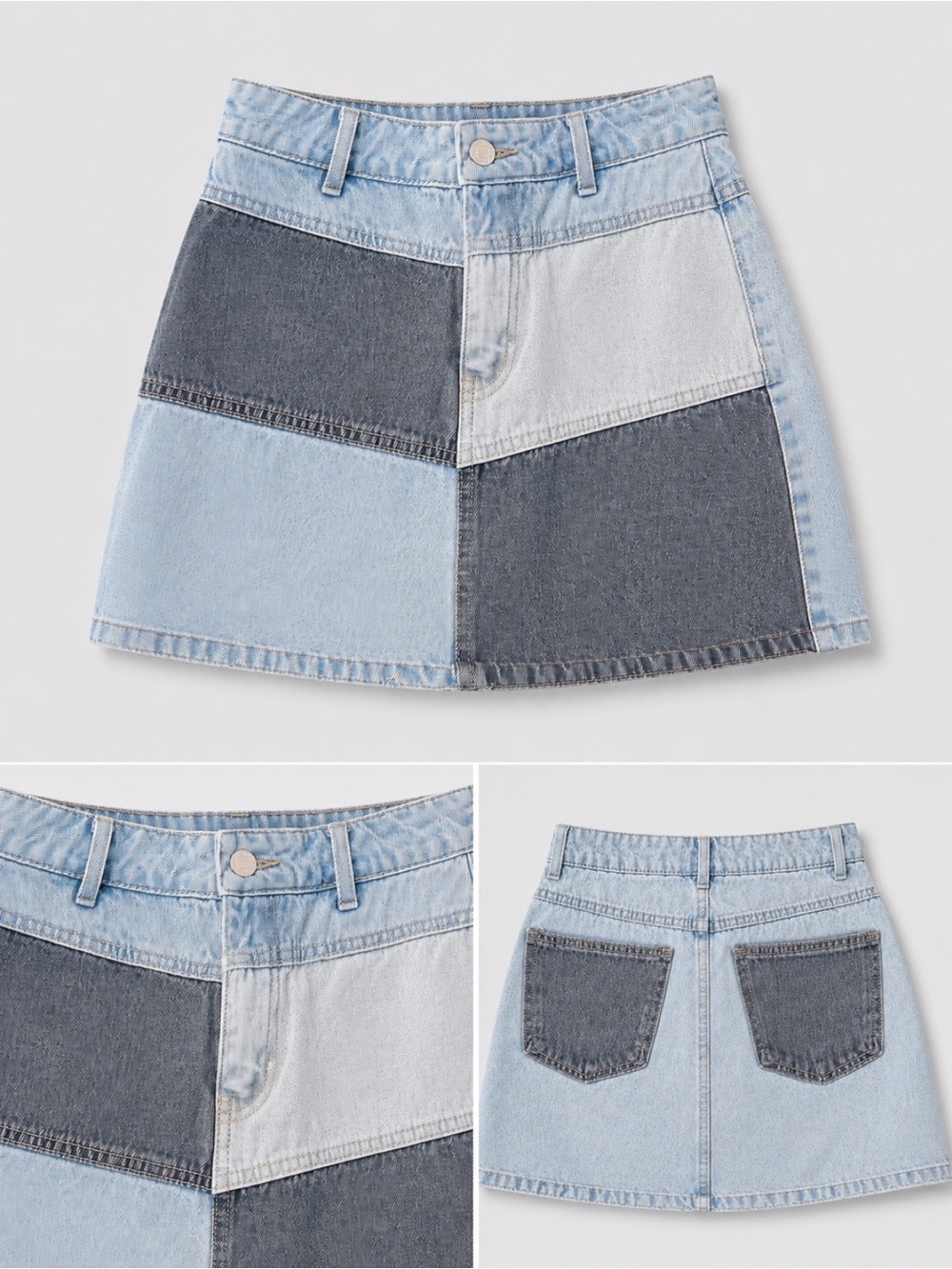 Wild Fable Denim Patch Mini Skirt